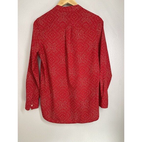 Lauren Ralf Lauren Women's Red Long Sleeve Blouse Size PM Petite Medium High-low - Picture 5 of 8
